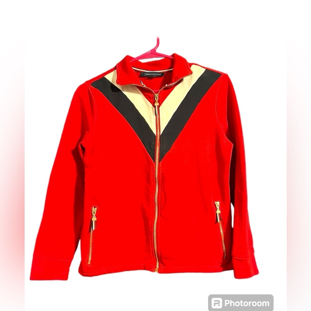 Tommy Hilfiger Red Fleece Lightweight Jacket